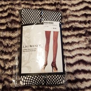 Fishnet pantyhose with Rhinestone backseam